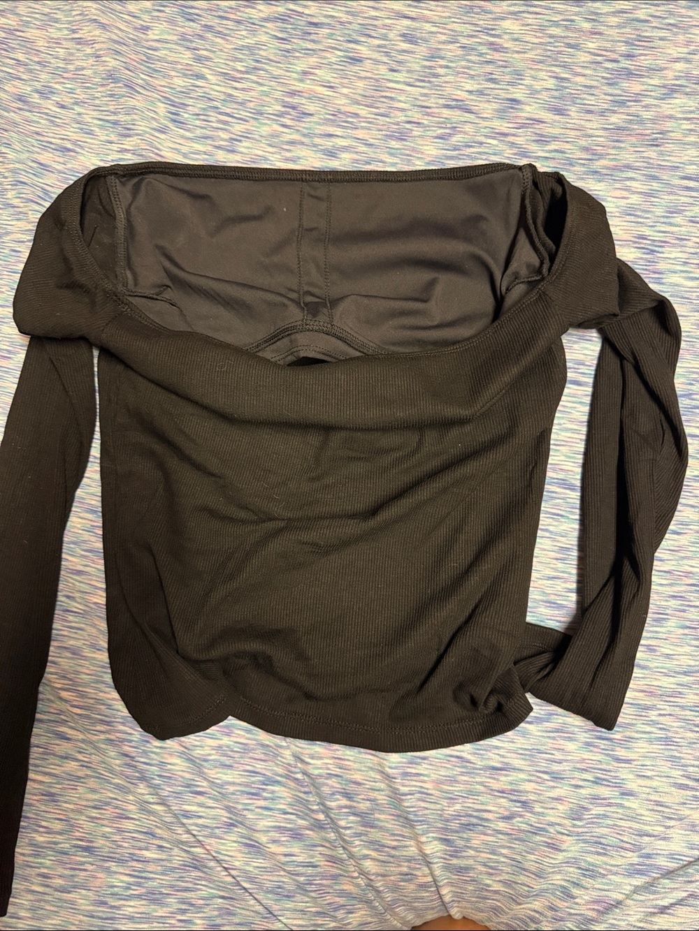 HALARA Black Off-Shoulder Long Sleeve Top - Picture 4 of 4
